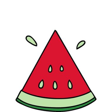 Basit bir döngü hareketli el çizimi karpuz karpuzu