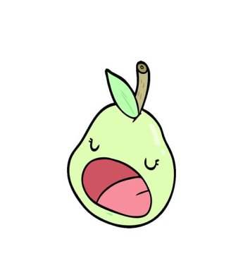 Basit bir çizgi film armudu.