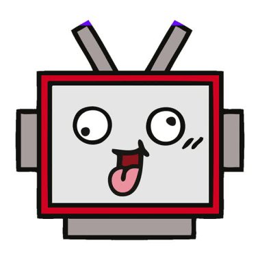 Robot kafasının basit bir çizgi filmi.