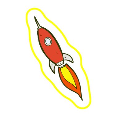 Basit bir çizgi film animasyon uzay gemisi