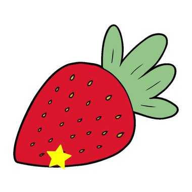 Basit bir çizgi film çizgi filmi çileği.