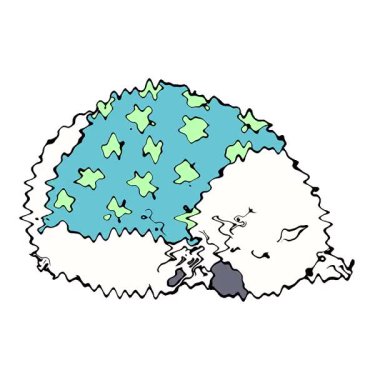 Uyuyan basit bir çizgi film karakteri kutup ayısı.