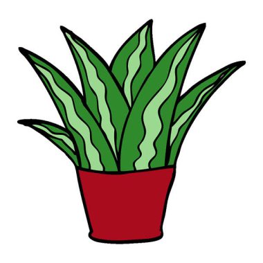 Basit bir çizgi film çizim evi bitkisi.