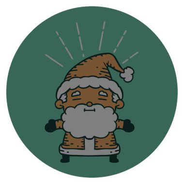 Dövme stili Noel Baba karakterinin basit bir döngü simgesi.