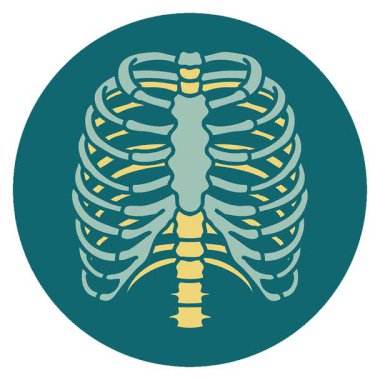 Basit bir döngü ikonik dövme tarzı göğüs kafesi görüntüsü