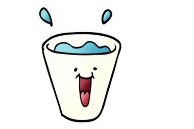 Basit bir çizgi film animasyonu. Mutlu içecekler.