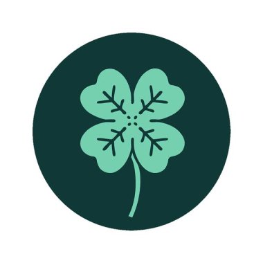 4 yapraklı yoncanın basit bir ikonik dövme görüntüsü