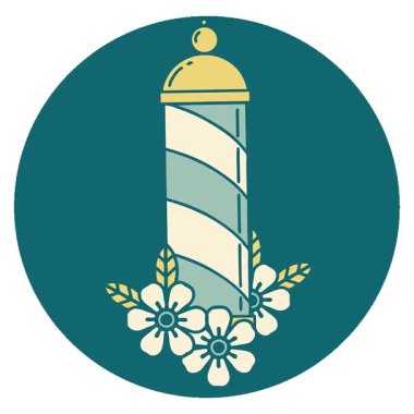 Berber direğinin basit bir ikonik dövme görüntüsü.