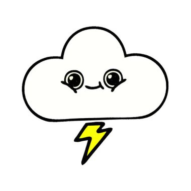 Basit bir çizgi roman tarzı fırtına bulutu çizgi filmi.