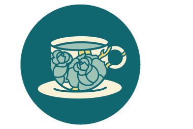 Basit bir canlandırmalı çiçekli kahve fincanı işareti.