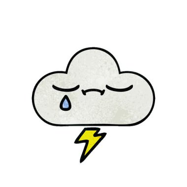 Basit bir döngü animasyonu grunge deseni gök gürültüsü bulutunun çizgi filmi