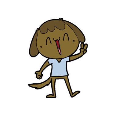 Basit bir çizgi film çizgi filmi gülen köpeği.