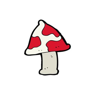 Basit bir döngü çizgi film mantarı taburesi.