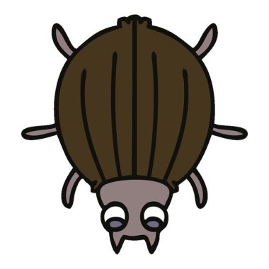 Basit bir döngü hareketli el çizimi çizgi film böceği.