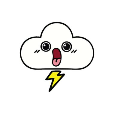 Basit bir fırtına bulutunun basit bir çizgi filmi.