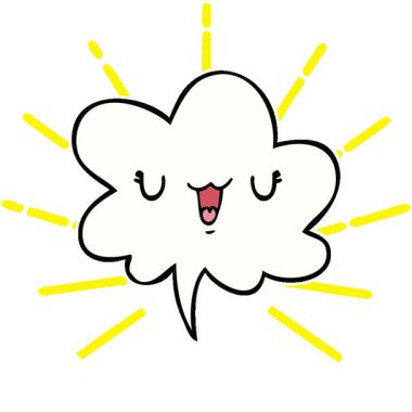 Konuşma baloncuğu ile basit bir döngülü sevimli çizgi film yüzü