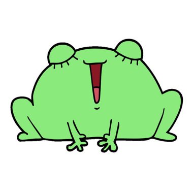 Basit bir çizgi film karakteri kurbağası.