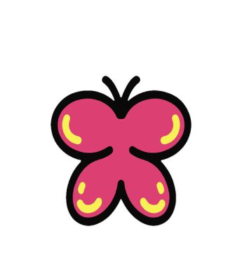 Basit bir döngü animasyonu basit sevimli bir kelebek