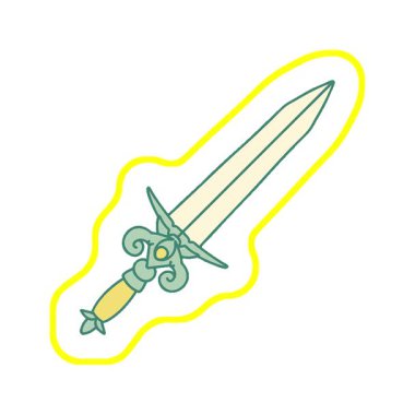 Bir hançerin basit bir ikonik dövme görüntüsü