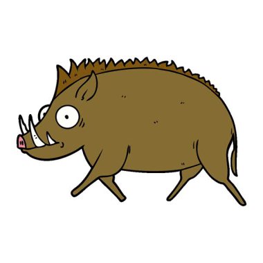 Basit bir çizgi film animasyonu yaban domuzu