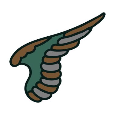 Basit bir döngü ikonik dövme tarzı kanat görüntüsü