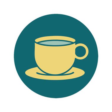 Bir fincan kahvenin basit bir ikonik dövme görüntüsü