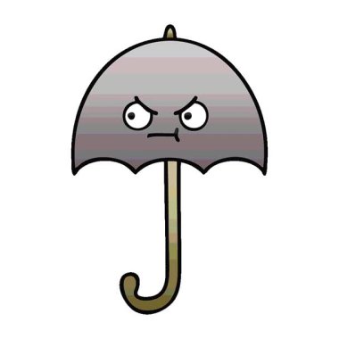 Basit bir döngü hareketli, gölgeli şemsiye karikatürü.