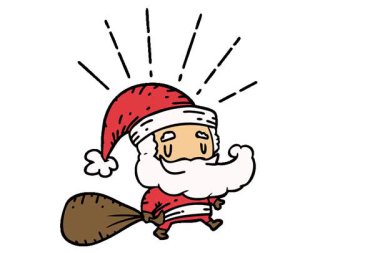 Geleneksel dövme stili Noel Baba karakterinin çuvallı basit bir canlandırması.