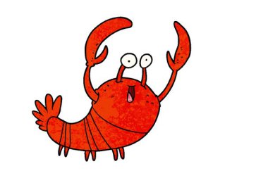 Basit bir çizgi film ıstakozu.