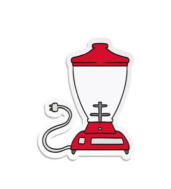 Basit bir döngü çizilmiş el çizimi bir yemek mikserinin karikatürü.