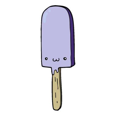 Basit bir çizgi film buz lolipopu.