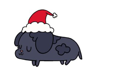 Basit bir döngü animasyonu şirin bir Noel yavrusu.