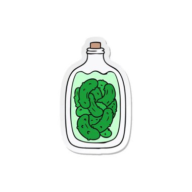 Basit bir döngü çizilmiş el çizimi karikatür karalama kavanozu turşu turşusu