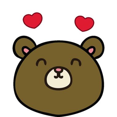 Basit bir döngü hareketli el çizimi garip çizgi film ayısı