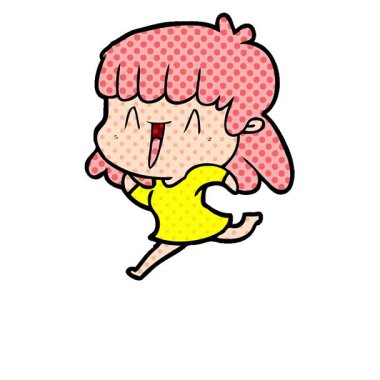 Basit bir çizgi film kadını.