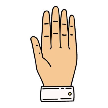 Geleneksel bir el şeklinde basit bir döngü dövmesi.