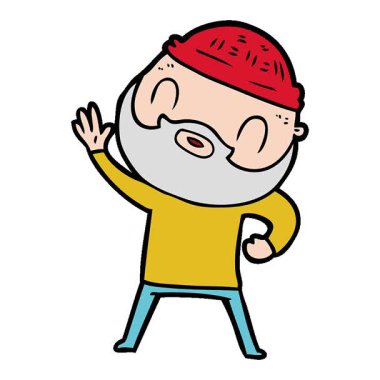 Basit bir çizgi film karakteri sakallı adam.