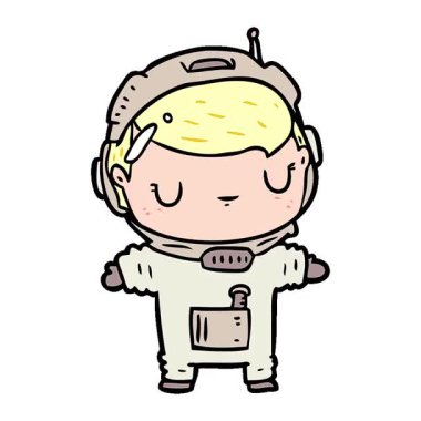 Basit bir döngülü sevimli çizgi film astronotu.