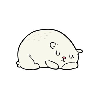 Basit bir çizgi film animasyonu. Uykulu kutup ayısı.