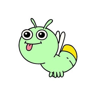 Sevimli bir böceğin basit bir döngülü çizgi filmi.