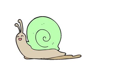 Basit bir çizgi film salyangozu.