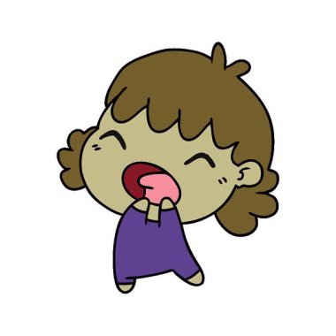 Basit bir kawaii bebek karikatürü çizilmiş serbest piyasa animasyonu.