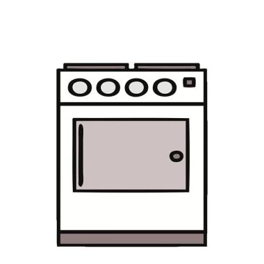 Basit bir fırın ve fırın çizgi filmi animasyonu.
