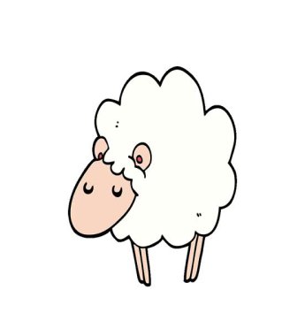 Basit bir çizgi film koyunu.