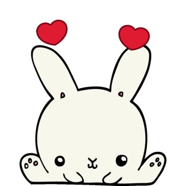 Basit bir çizgi film tavşanı.