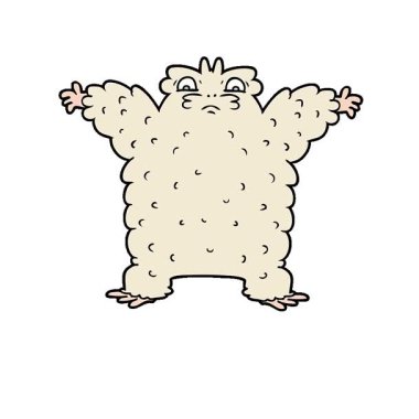 Basit bir çizgi film kahramanı Yeti