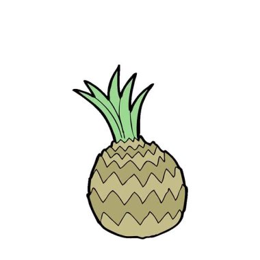 Basit bir çizgi film animasyonu ananas.