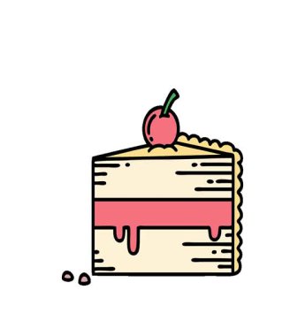 Geleneksel bir pasta dilimi şeklinde basit bir döngü dövmesi.