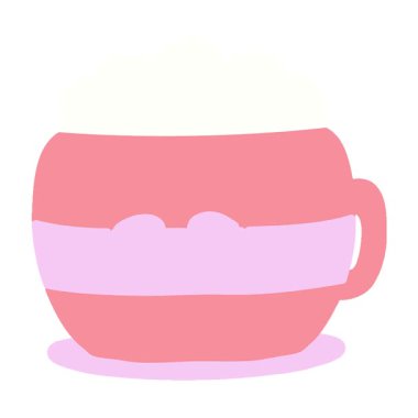 Basit bir canlandırmalı sıcak çikolata kupası.