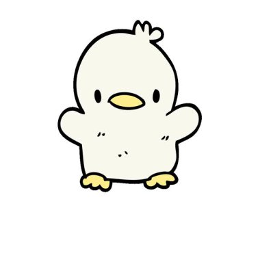 Basit bir çizgi film çizgi filmi bebek ördeği.